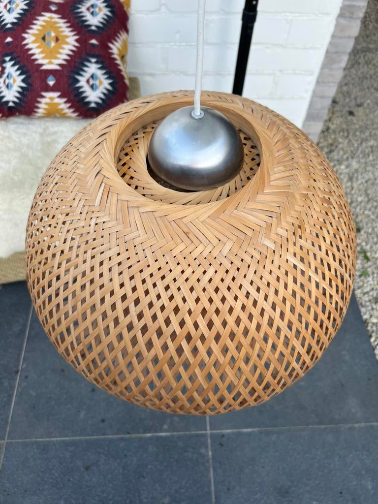Ikea Boja hanglamp bamboe/ rotan, Ophalen, Zo goed als nieuw
