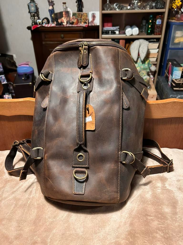 Cilinder rugzak in echt leer, Ophalen of Verzenden, Nieuw