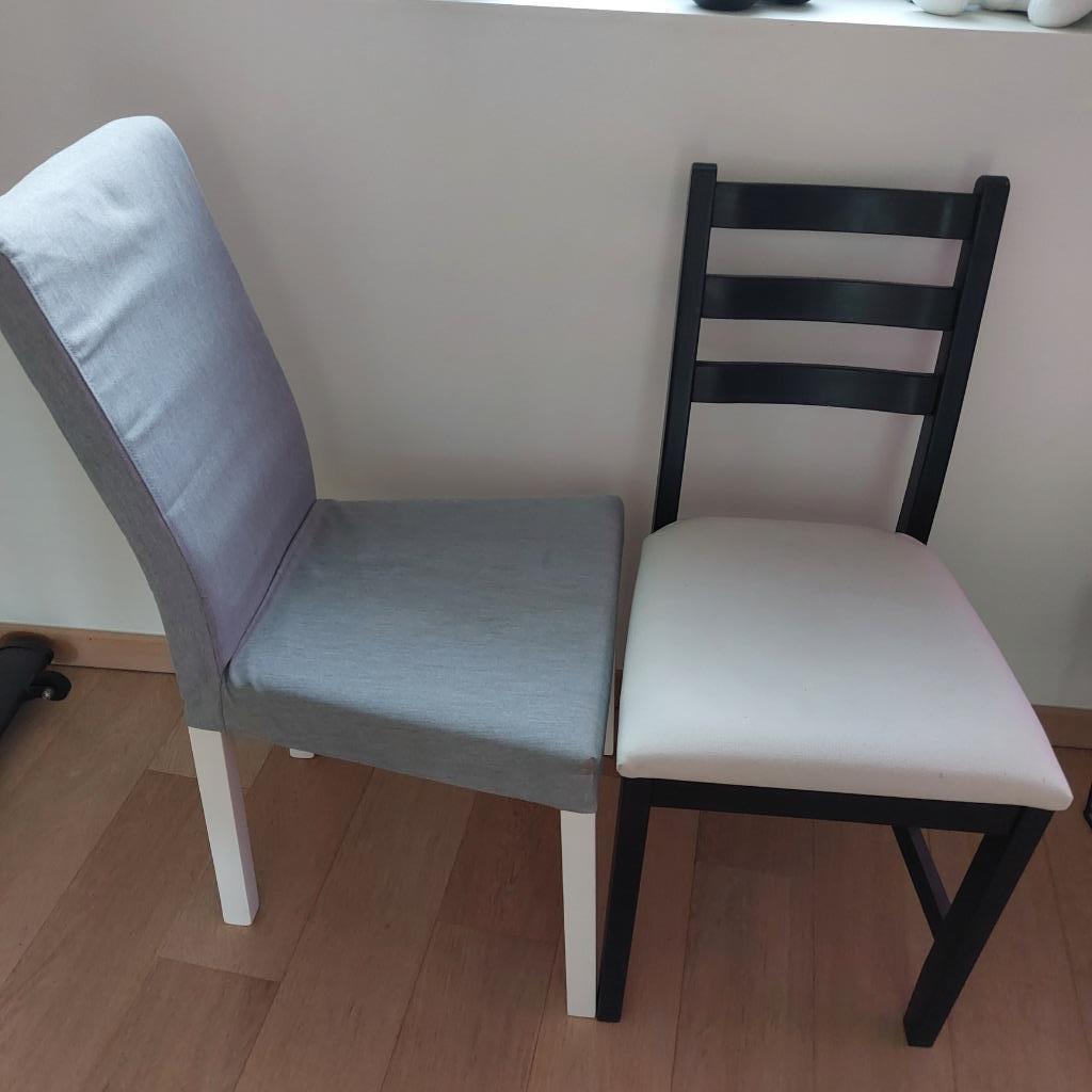 IKEA 4 eetkamerstoelen 28€ (7€/stuk!), Huis en Inrichting, Stoelen, Ophalen, Zo goed als nieuw, Wit, Stof