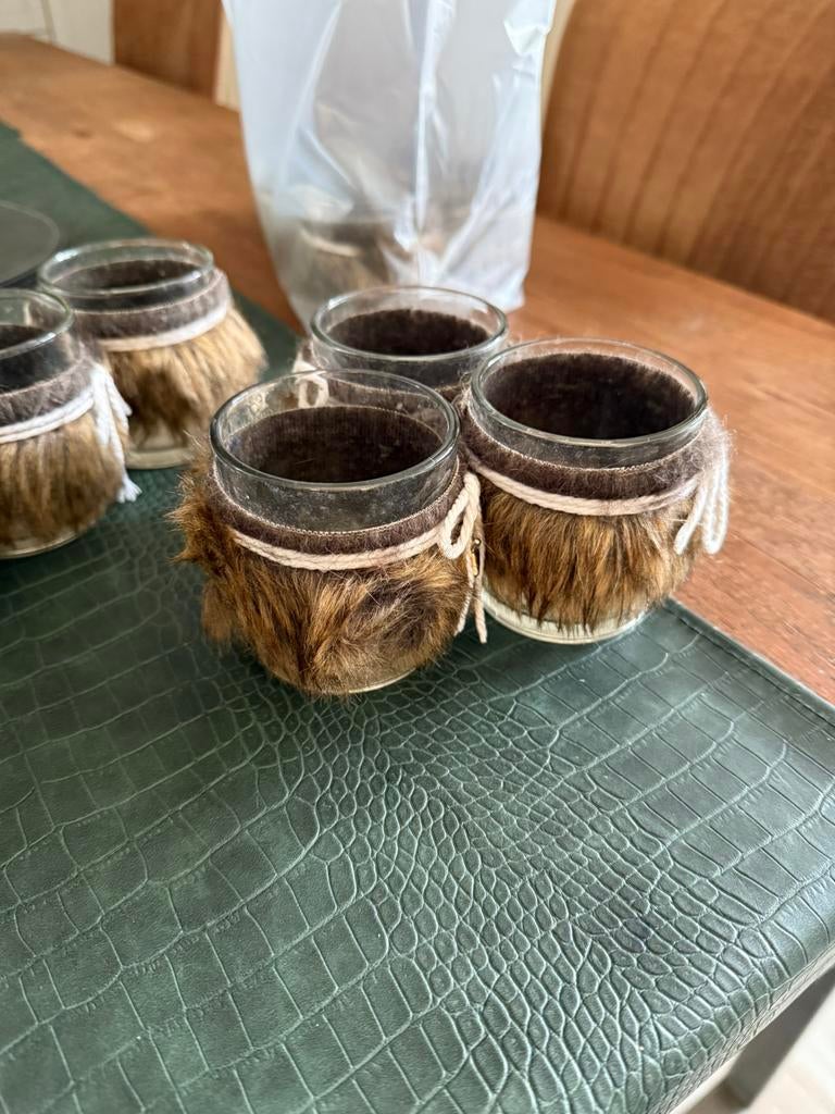 Kaarsenhouders (12), Moins de 25 cm, Comme neuf, Brun, Enlèvement