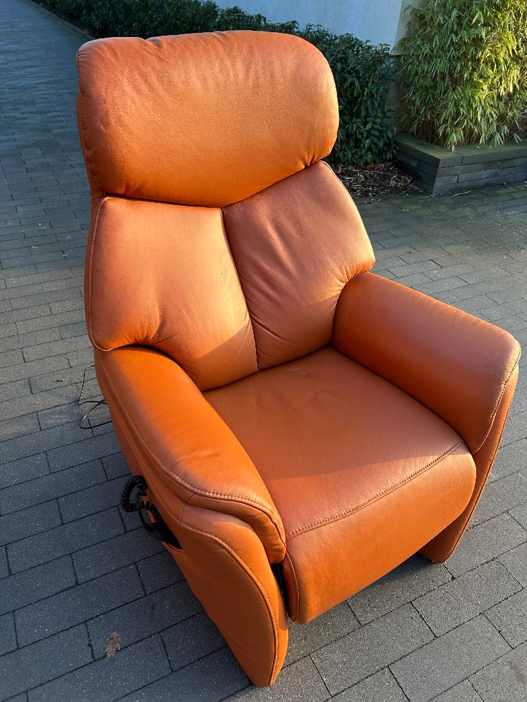 Zetel / fauteuil echt leder, Huis en Inrichting, Ophalen, Zo goed als nieuw, Leer