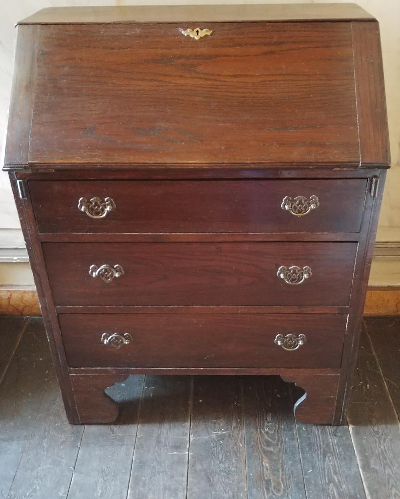 Bureau anglais traditionnel compact - 1900, Maison & Meubles, Bureaux, Utilisé, Enlèvement