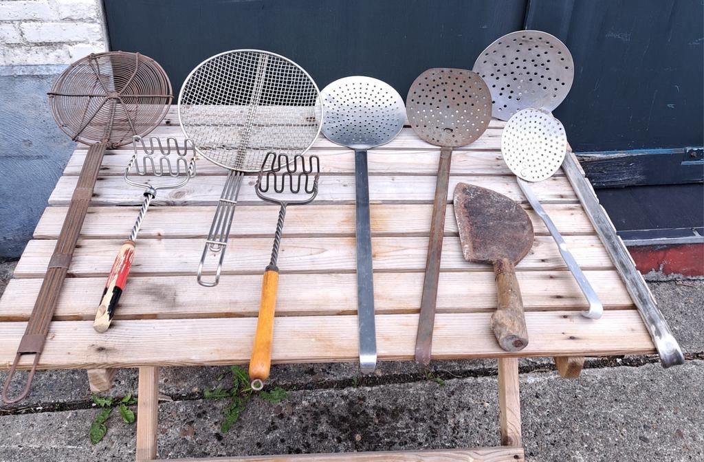 Spanen visspanen kapmes stampers decoratie, Antiek en Kunst, Ophalen of Verzenden