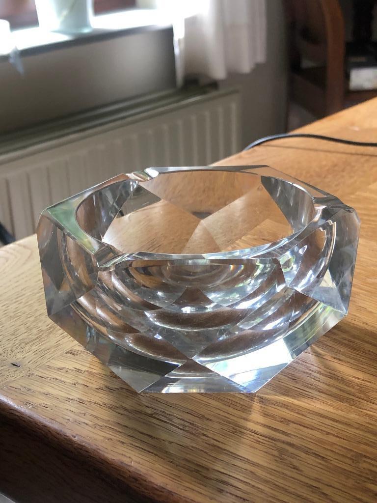 Kristallen asbak Val St Lambert, Ophalen of Verzenden