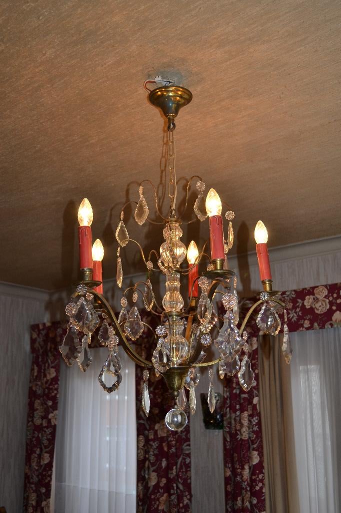 Lustre en cristal à pampilles, Enlèvement ou Envoi