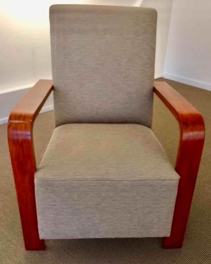 Fauteuil de bureau Art Déco Macassar, Maison & Meubles, Enlèvement ou Envoi, Utilisé, Bois
