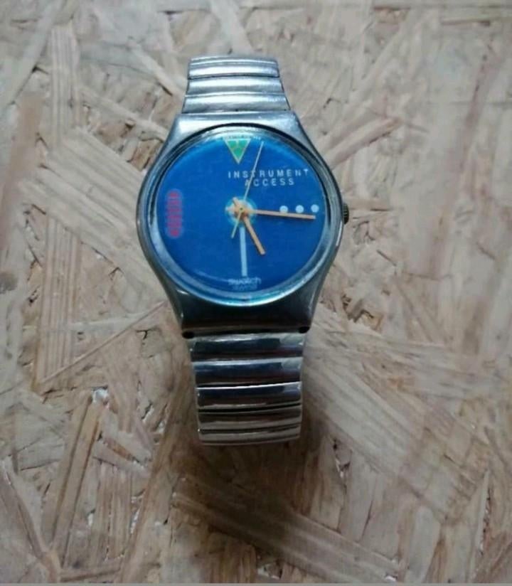 Vintage Swatch horloge GY104 (1988), Staal, Gebruikt, Staal, Polshorloge