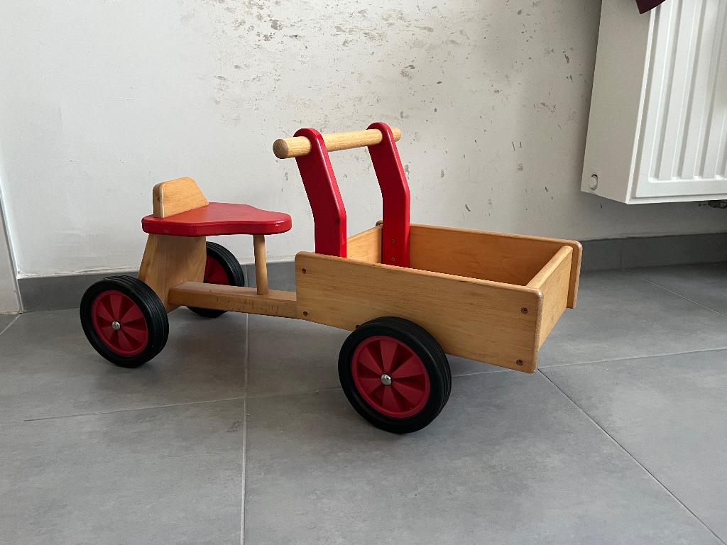 Houten bakfiets, Ophalen, Zo goed als nieuw, Loopfiets