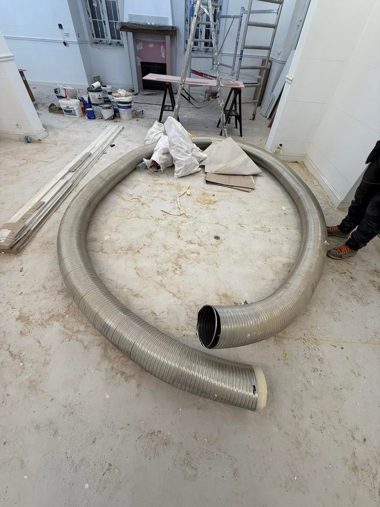 Tuyaux special neuf pour cheminee 200 double parois 9 metre, Enlèvement, Neuf