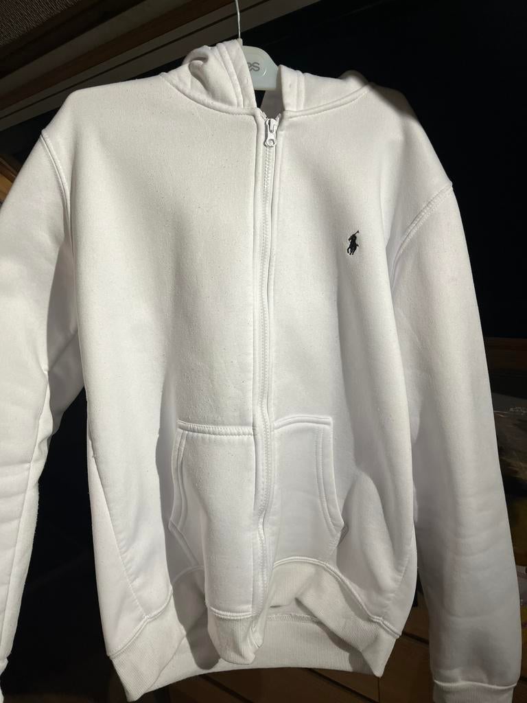 Ralph Lauren zip up hoodie, Ophalen of Verzenden, Gedragen, Maat 48/50 (M), Wit
