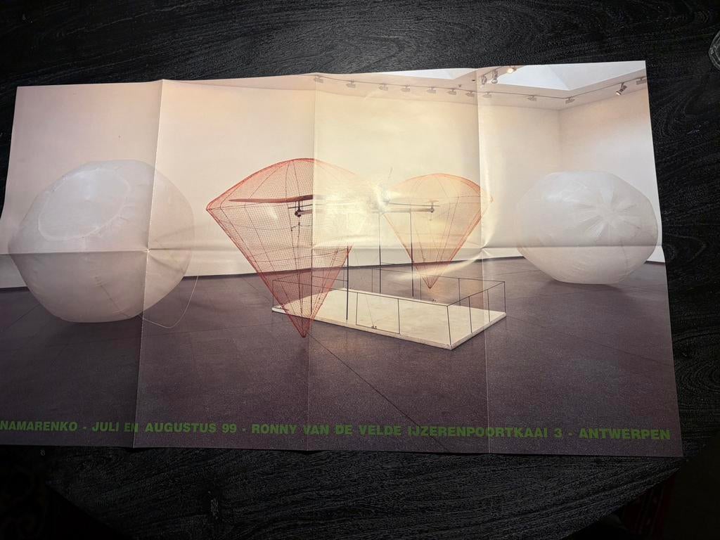 Panamarenko uitnodiging in de vorm van affiche “Bernouilli”, Antiek en Kunst, Ophalen of Verzenden