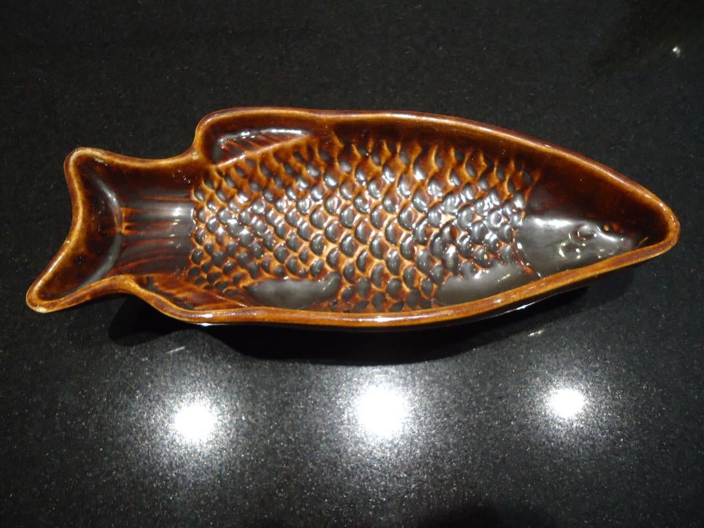 oude vis antieke bakvorm geglazuurde faïence keukendecoratie, Antiek en Kunst, Antiek | Keramiek en Aardewerk, Ophalen of Verzenden