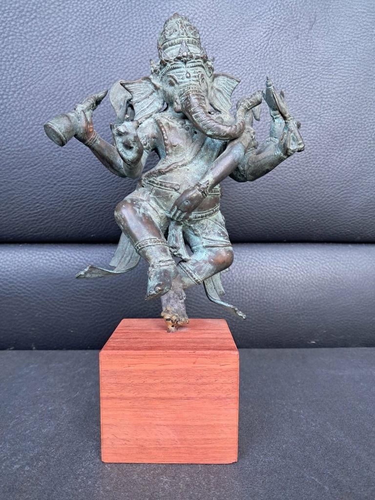 Bronzen beeld van Ganesh Dancing/Nritya Ganapati/India, Ophalen of Verzenden
