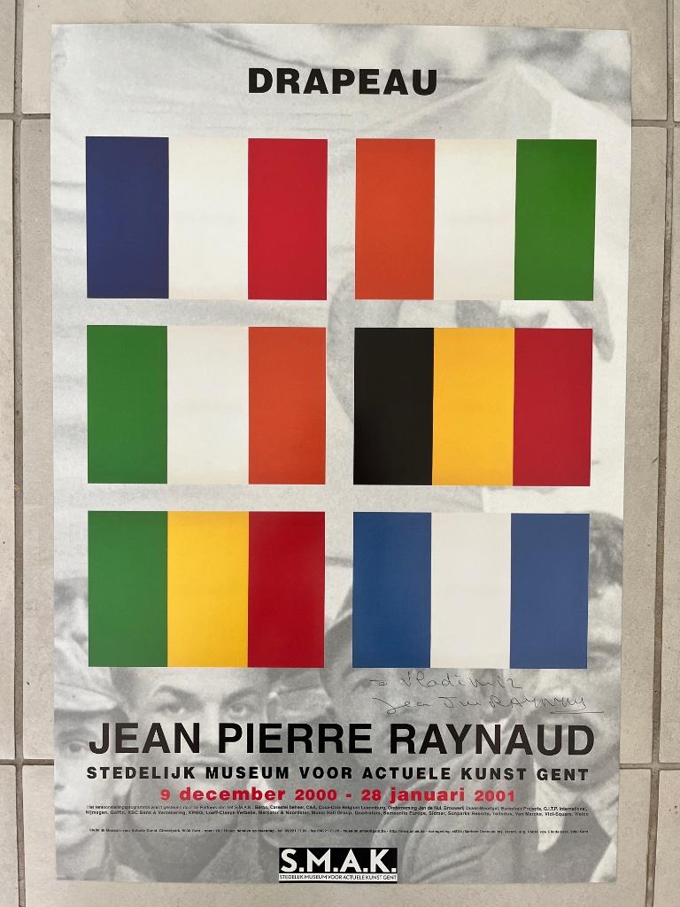 Affiche dédicacée « Drapeau » Raynaud 2000, Envoi