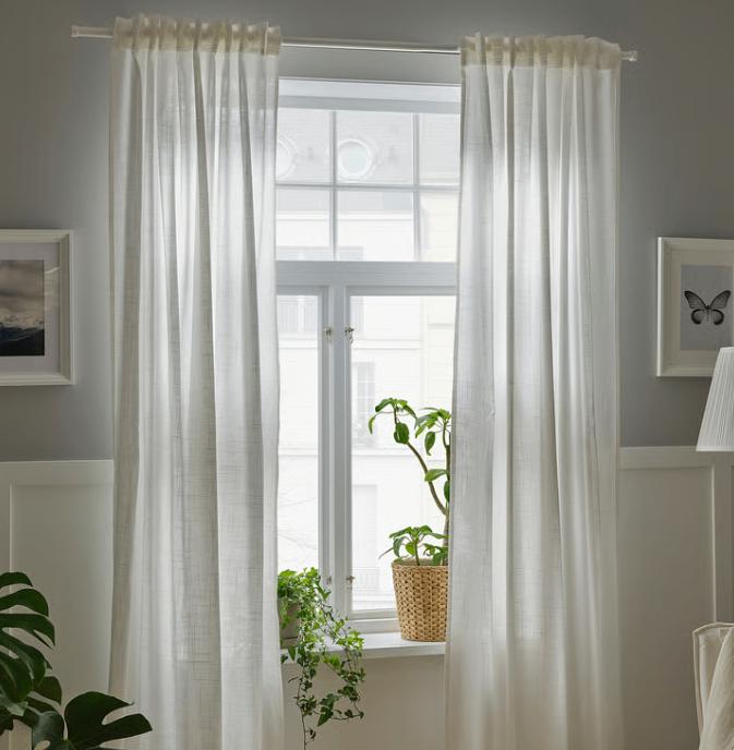 SILVERLÖNN Voilage, 2 pièces, blanc/ruflette, 145x300 cm, Neuf, 100 à 150 cm, Enlèvement, 200 cm ou plus