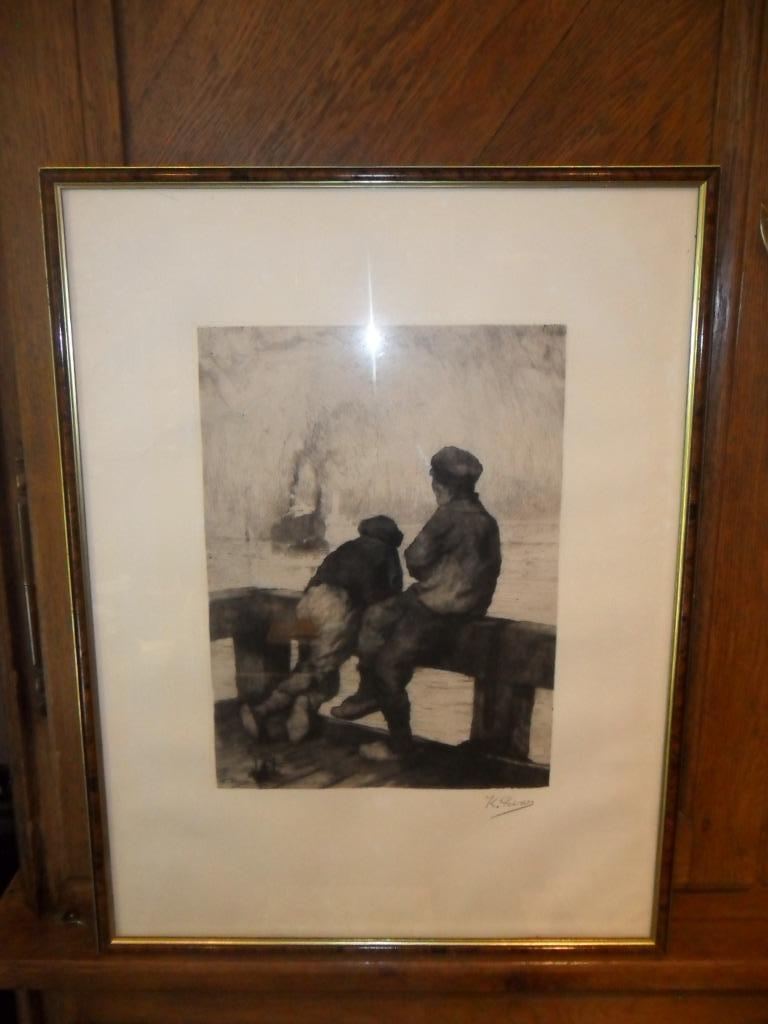 Ets van Kurt Peiser (Antwerpen 1887- Ukkel 1962), Antiek en Kunst, Kunst | Etsen en Gravures, Ophalen of Verzenden