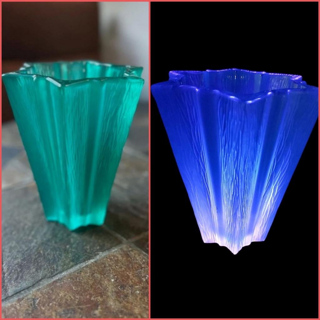 Walther-Glas - Vase - Verre - Vase turquoise, Enlèvement ou Envoi