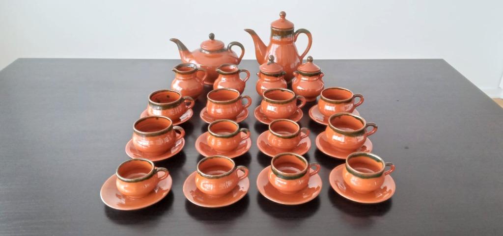Service à café en grès émaillé – 30 pièces, Antiquités & Art, Antiquités | Services (vaisselle) complet, Enlèvement