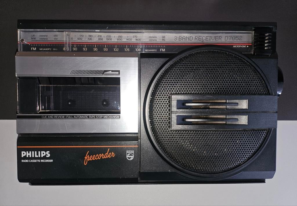 Philips Freecorder D7052 radiocassette — Vintage jaren 80, Ophalen, Gebruikt, Philips