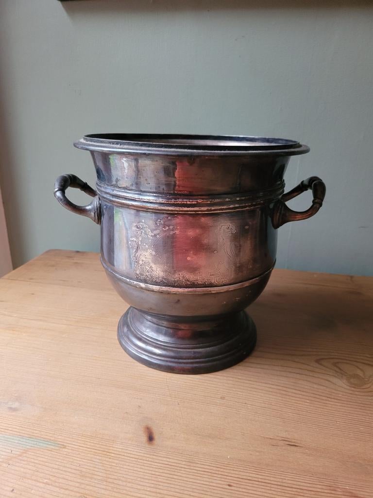 Ancien seau à champagne plaqué argent, Enlèvement ou Envoi, Argent