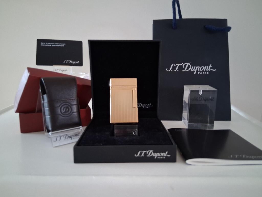 Dupont Aansteker L2  Verguld Goud Kleur PING Geluid ZGAN, Ophalen of Verzenden, Zo goed als nieuw, Aansteker