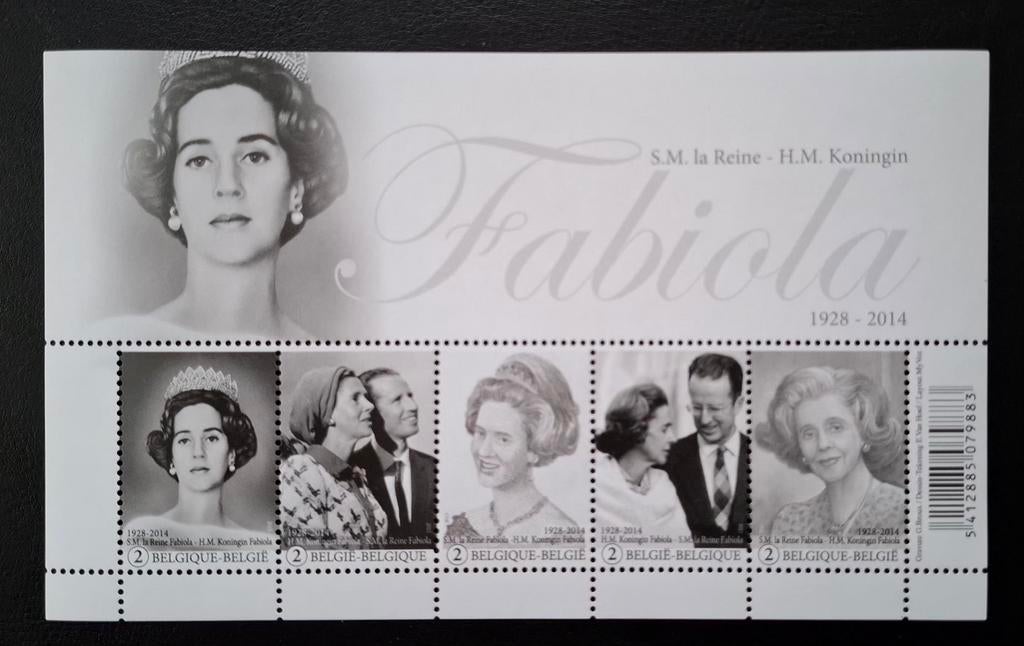 België: COB 4485/89-BL223 ** Herdenkingsuitgave 2014., Postzegels en Munten, Postzegels | Europa | België, Koninklijk huis, Frankeerzegel