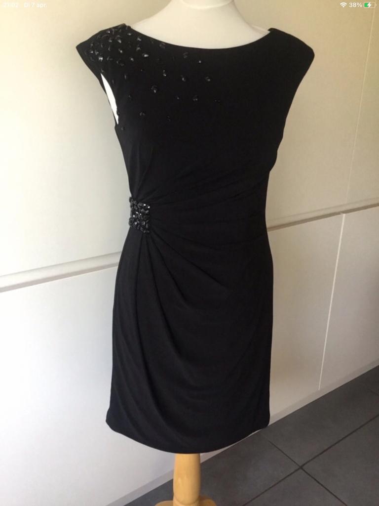 Linea Raffaelli zwart jurkje met steentjes, 36, Kleding | Dames, Jurken, Zwart, Ophalen of Verzenden, Zo goed als nieuw, Maat 36 (S)