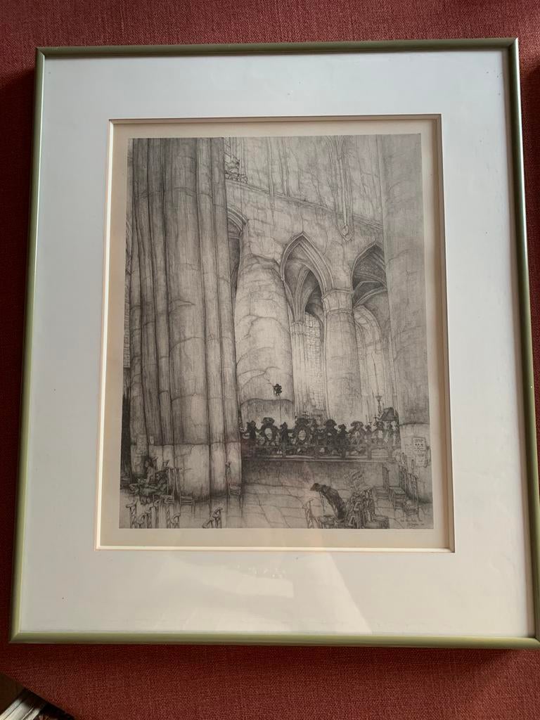 2 etsen Jules De Bruycker, Antiek en Kunst, Ophalen, Ets