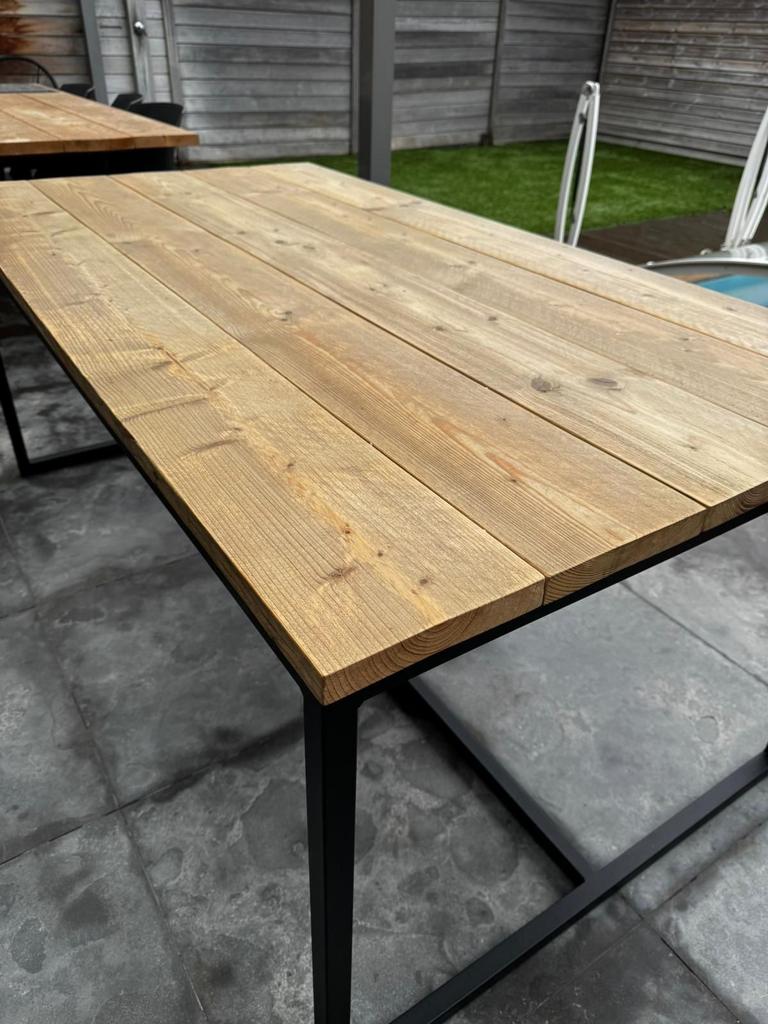 Tafel steigerhout 180x100 + 6 stoelen, Ophalen