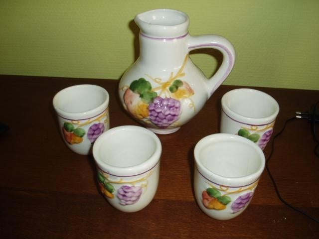 VENTE OU ECHANGE ! Service à vin, pots de cuisine, coquetier, Enlèvement, Utilisé