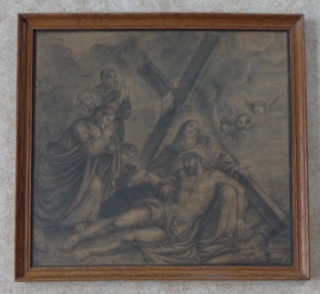 ACADEMIE DE LOUVAIN / BEWENING CHRISTUS / ORIGINEEL 46x49cm, Enlèvement ou Envoi