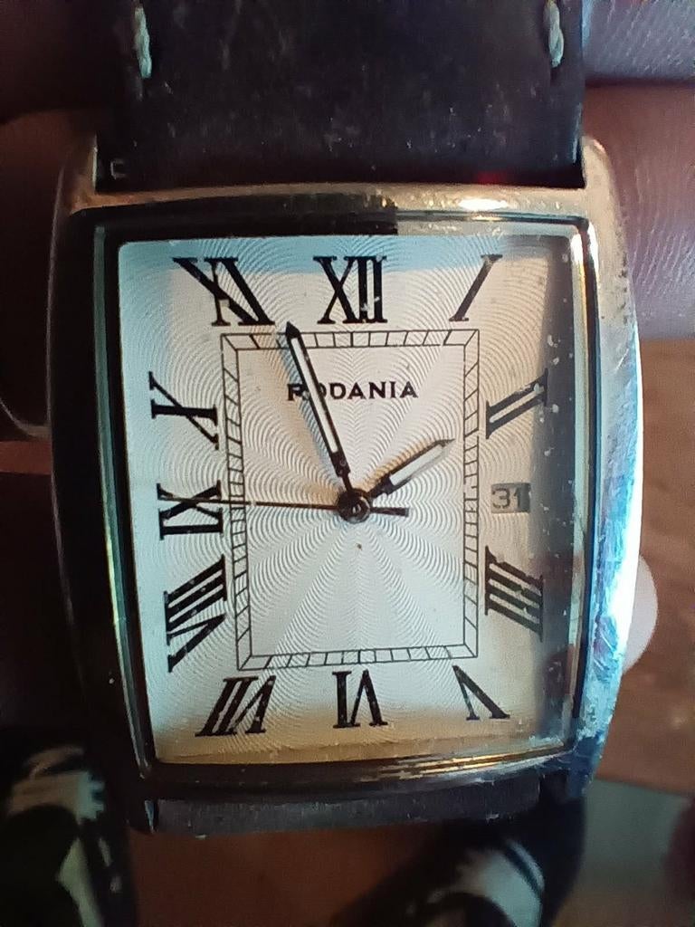 Montre Rodanio Moon, bracelet en cuir marron, Montre-bracelet, Autres marques, Enlèvement ou Envoi, Cuir