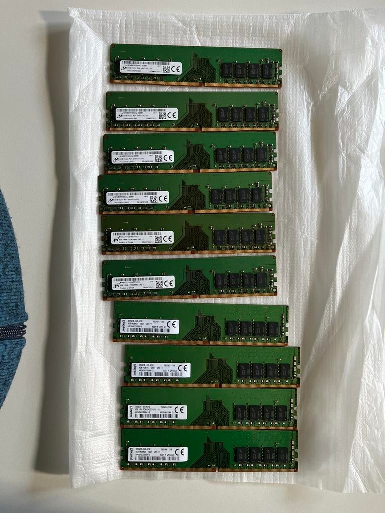 Pack van 10 8 Gb Ddr4 ram voor desktop, Ophalen of Verzenden, Zo goed als nieuw, DDR4, 8 GB