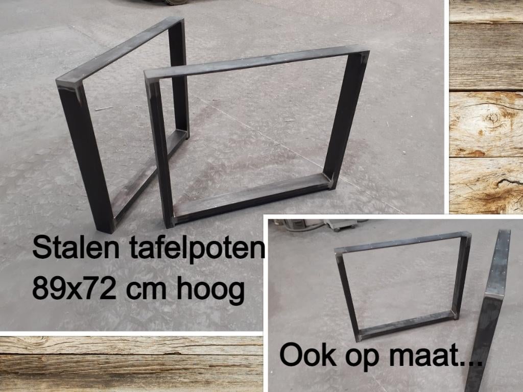 2 nieuwe stalen tafelpoten 89x72 cm hoog - eettafel - bureau, Ophalen, 50 tot 100 cm, Metaal, Rechthoekig