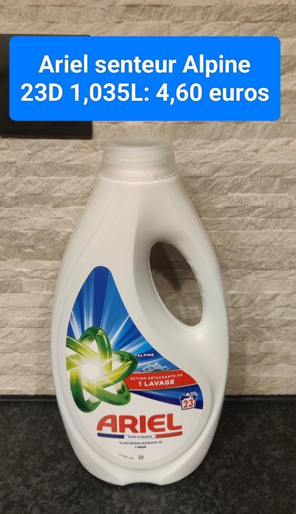 Ariel lessive liquide Alpine 23D 1,035L, Enlèvement