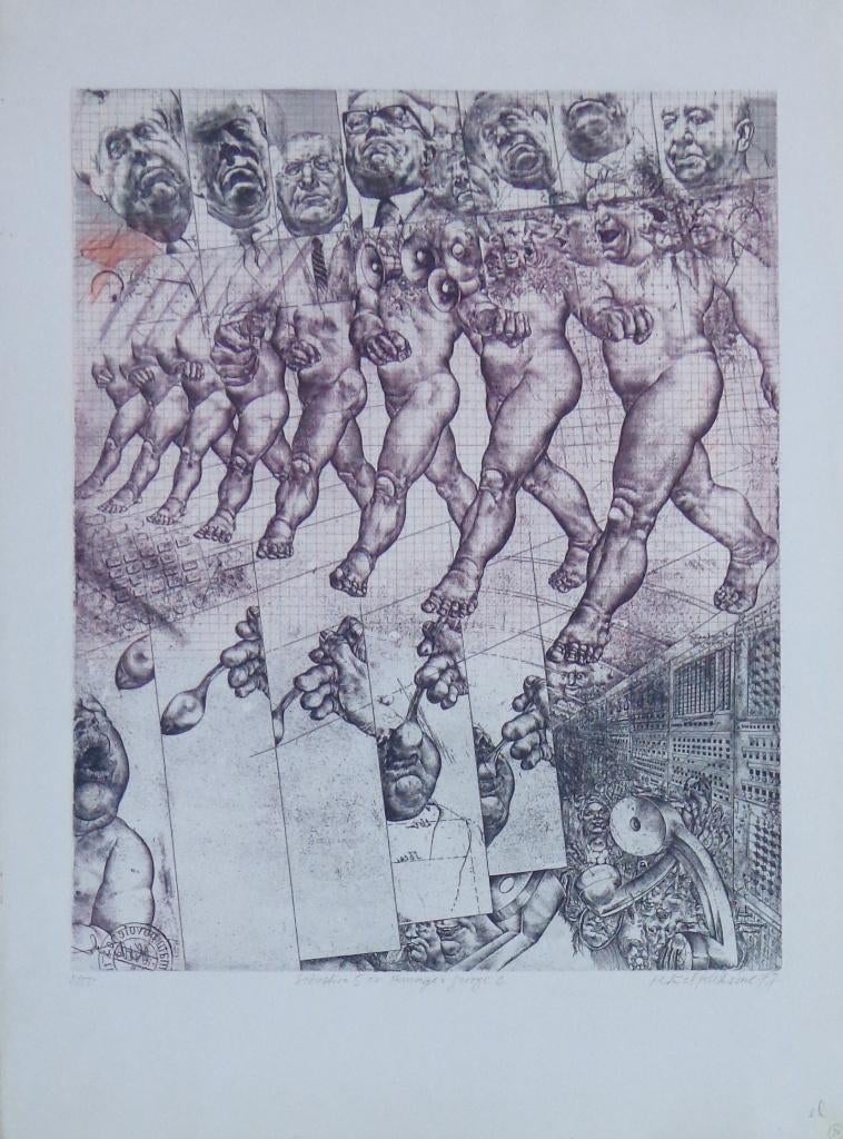 OLDRICH KULHANEK / SITUATION 5 / KLEURETS / 65x48cm / SIG, Ophalen of Verzenden