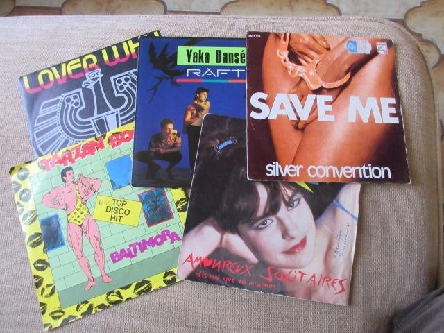 lot 5x Vynils 45t divers VG+ to Mint-, CD & DVD, Vinyles Singles, Utilisé, Single, Pop, 7 pouces, Enlèvement ou Envoi