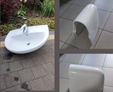 Lavabo Met Grohe Merk Kraan, Doe-het-zelf en Bouw, Sanitair, Zo goed als nieuw, Wastafel, Ophalen