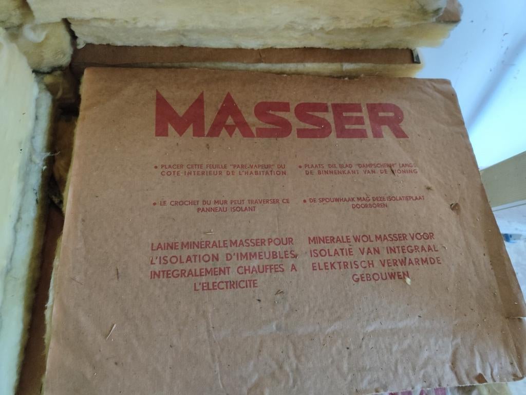 Masser isolant en laine de verre 60x45cm par pièce, Bricolage & Construction, Enlèvement, Laine de verre