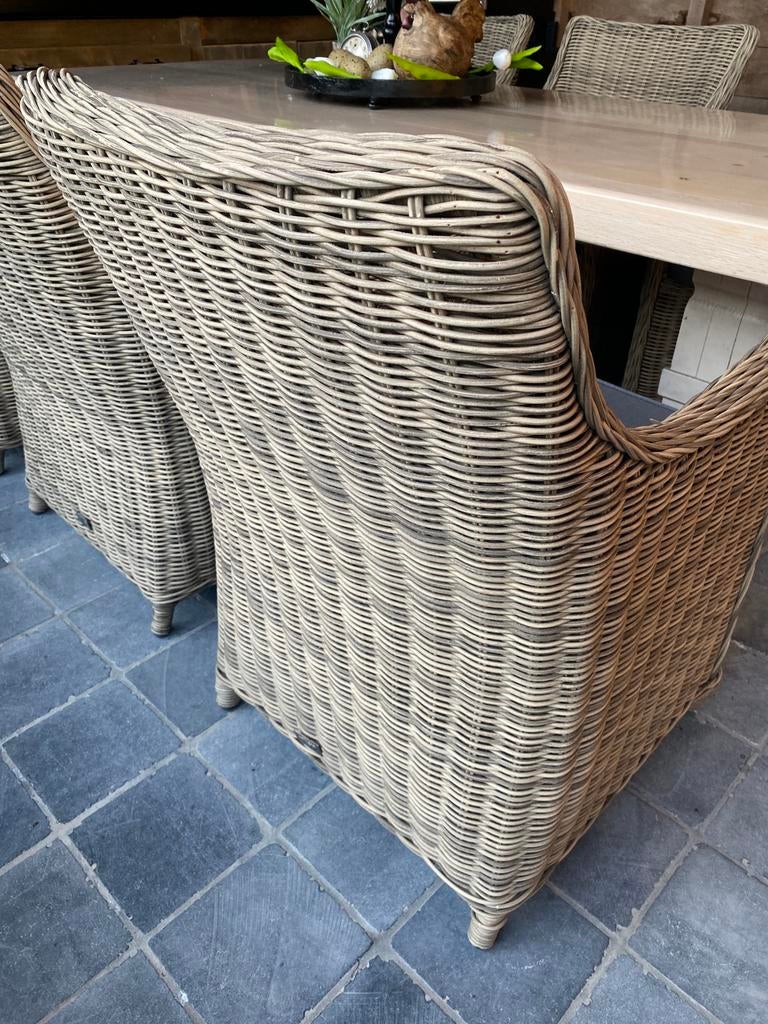 6 mooie igst rieten faulteuls met  kussens, Jardin & Terrasse, Enlèvement, Comme neuf