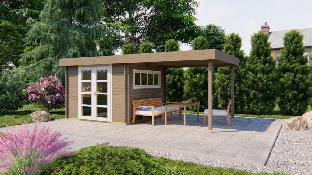 Blokhut - Tuinhuis Dellinger | 28 mm | vuren onbehandeld, Verzenden, Nieuw