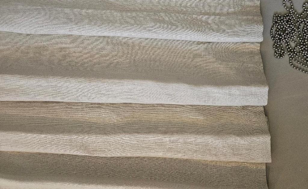 Vouwgordijn Heytens beige, Huis en Inrichting, Stoffering | Gordijnen en Lamellen, Ophalen, Gebruikt, 200 cm of meer, Beige