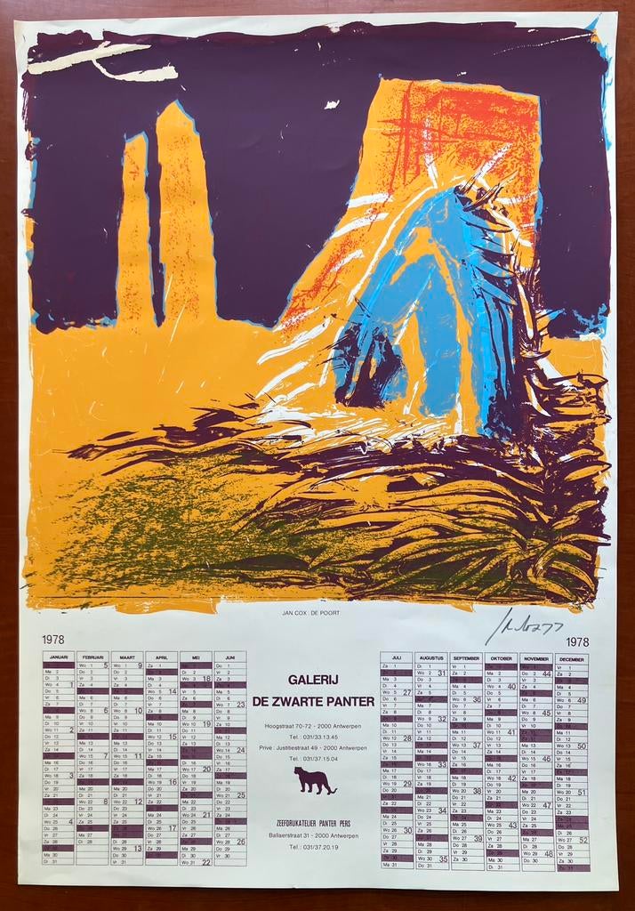 Zeefdruk Jan Cox (1919-1980) De Poort, Enlèvement