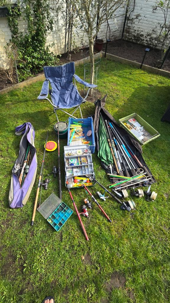 Visspullen, Ophalen of Verzenden, Gebruikt, Complete hengel