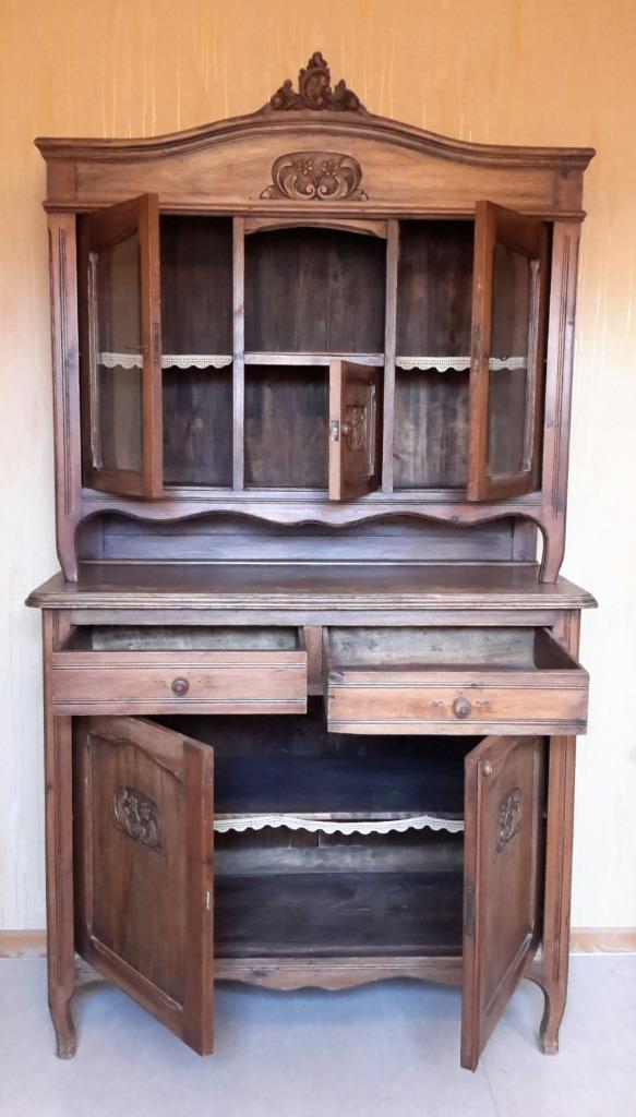 ANTIEKE 2 delige  KAST Antieke Luikse deuxcorps vitrine kast, Antiek en Kunst, Antiek | Meubels | Kasten, Ophalen