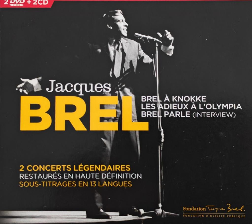 JACQUES BREL - 2 concerts légendaires (2 CD + 2 DVD box), Enlèvement ou Envoi, Comme neuf
