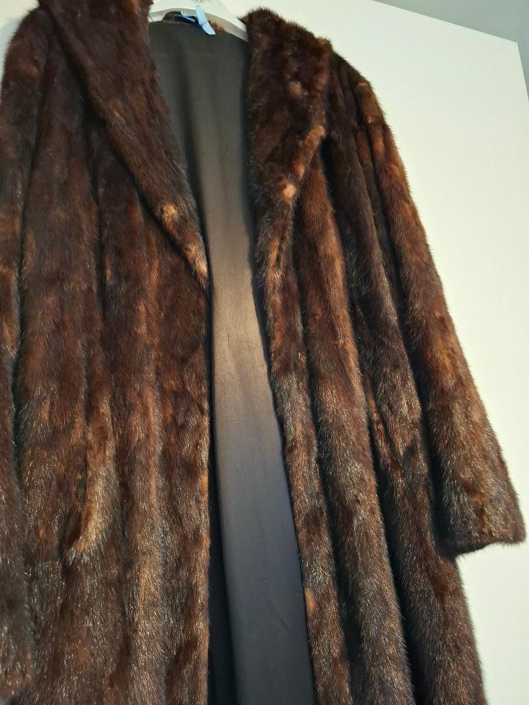 Manteau fourrure en vison - Taille L (44/46), Ophalen, Zo goed als nieuw, Bruin