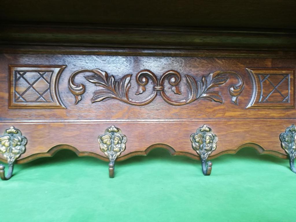 VINTAGE RUSTIEKE HOUTEN WANDKAPSTOK,  6 HAKEN,  B 80 H 22cm, Ophalen of Verzenden