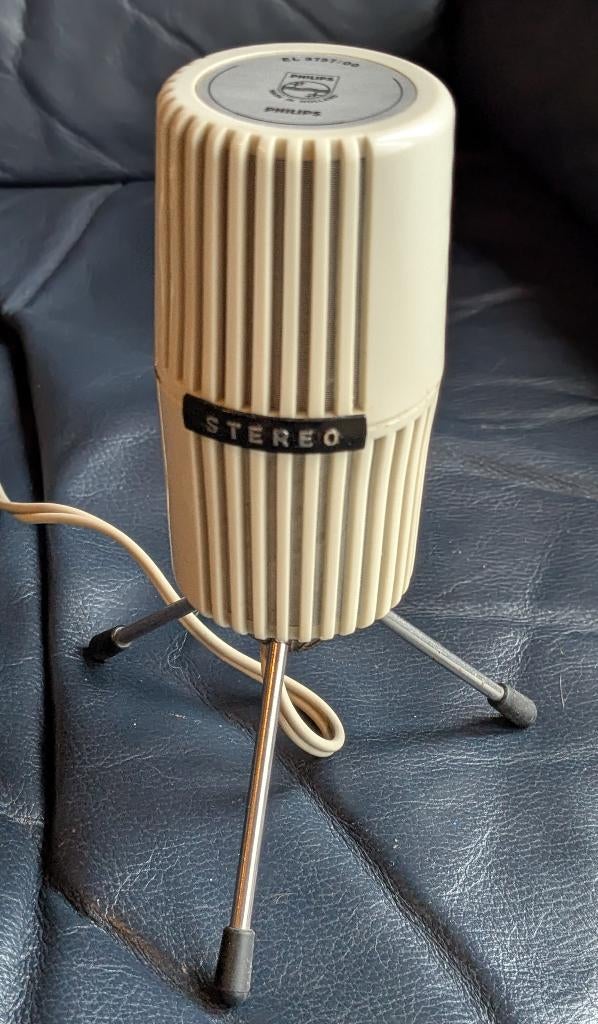 Vintage Philips EL3757/00 dynamische stereomicrofoon 1960's, Muziek en Instrumenten, Ophalen of Verzenden, Gebruikt