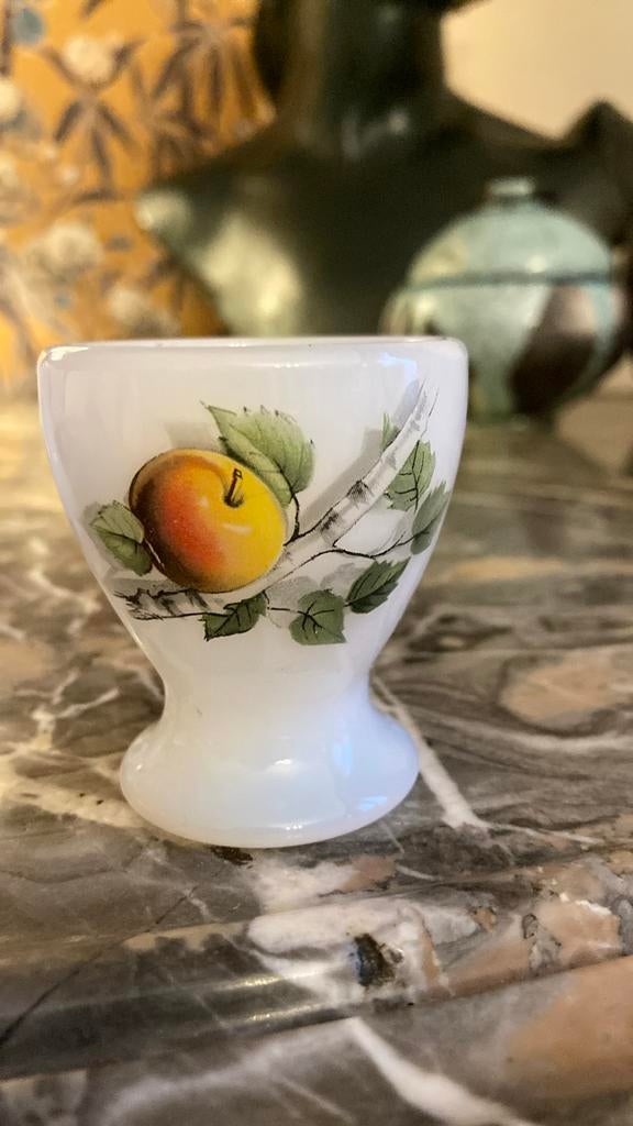 Lot De 7 Coupelles Arcopal - Motif Fruits Du Verger (vintage, Occasion)